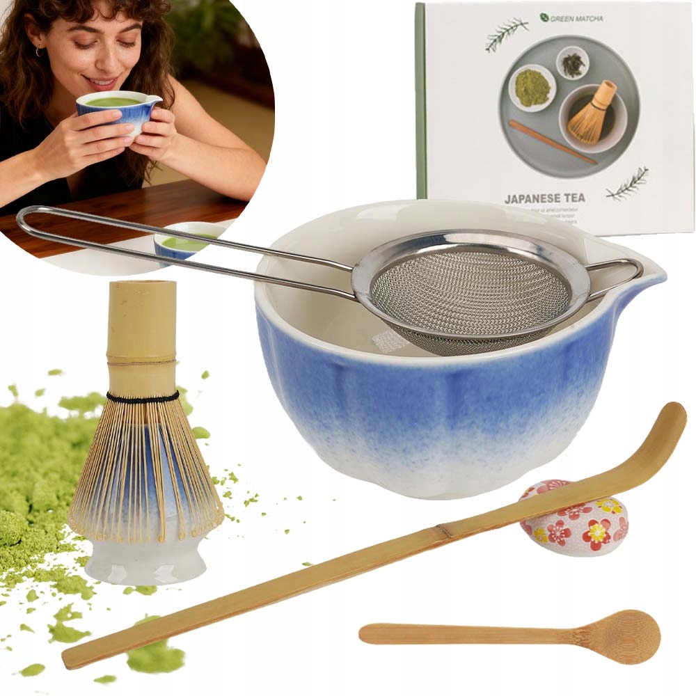 Levně Bambusový Dárková Sada Čaje Matchy Chashaku Šlehací Metla Lžíce