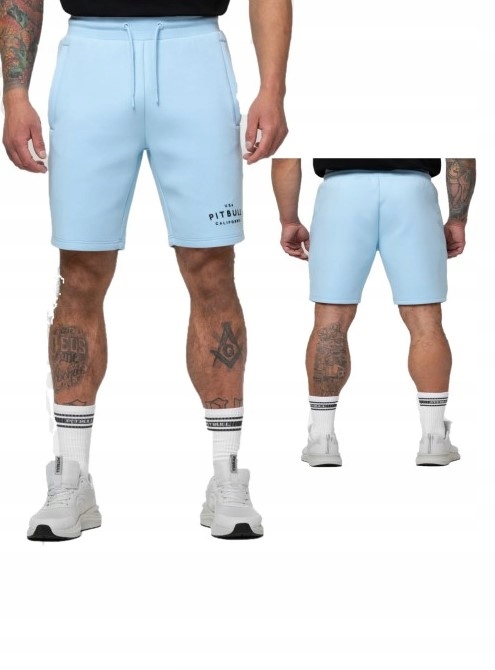 Pitbull West Coast Pánské Teplákové Kraťasy Sampson Modré Sky Blue XL