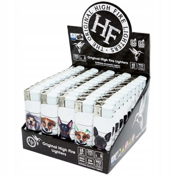 

50x Zapalniczka Piezo H.f. z Zaworkiem Dogs Mix