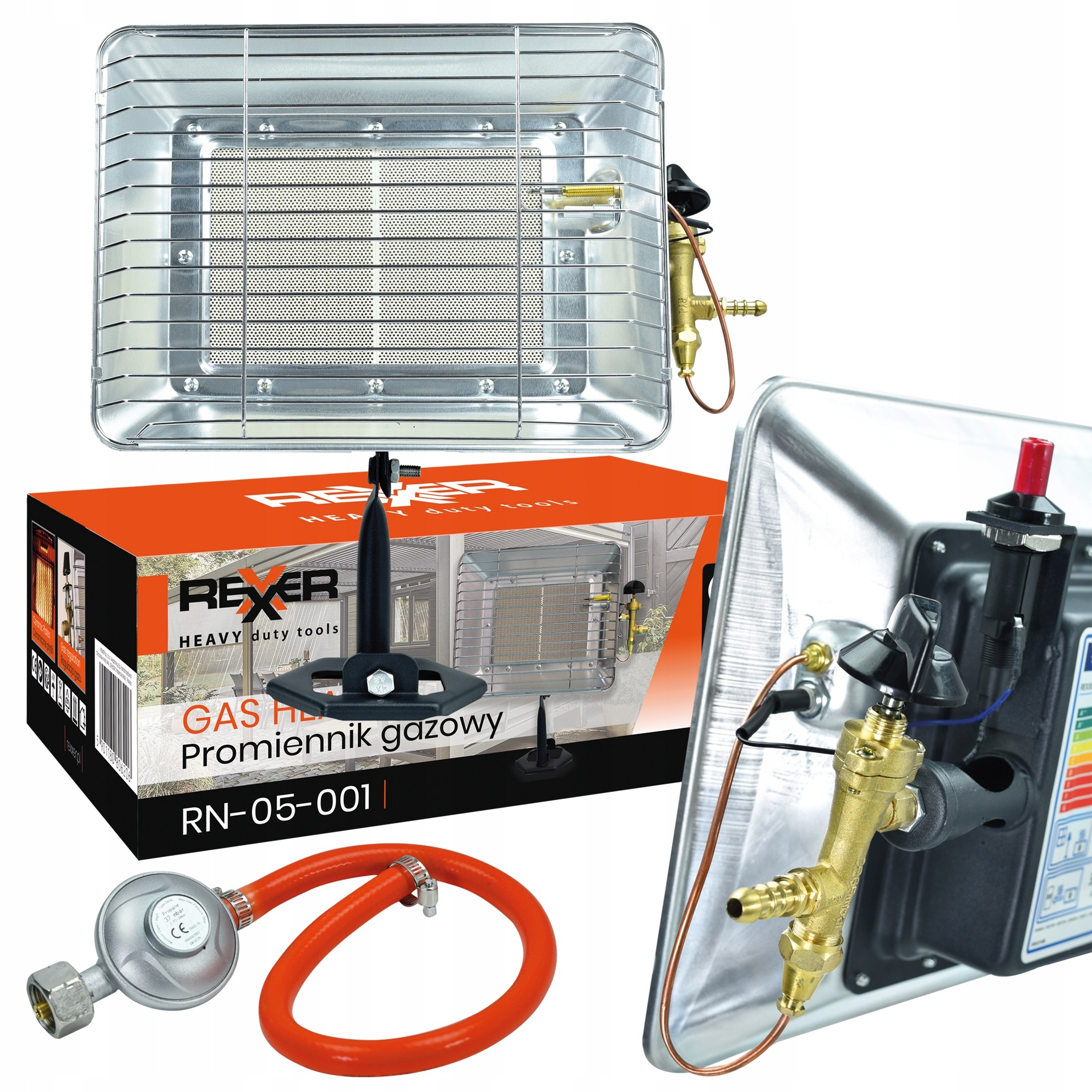 Keramický Plynový Zářič 3500W Piezo S Kyslíkovým Senzorem Reduktor Hadice