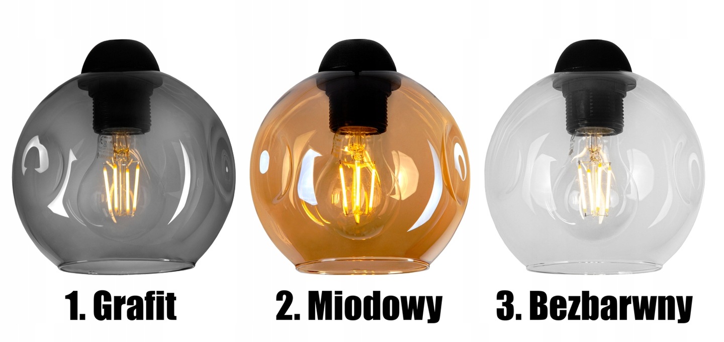 SZKLANA LAMPA WISZĄCA ŻYRANDOL PLAFON KULA LED Rodzaj gwintu E27