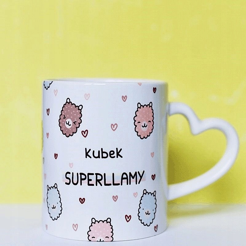 

Kubek zabawny z Lamą z nadrukiem lamy z lamami