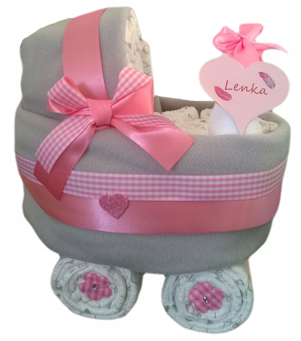 

Duży Wózek Tort Z Pieluch Pampers 2 Baby Shower
