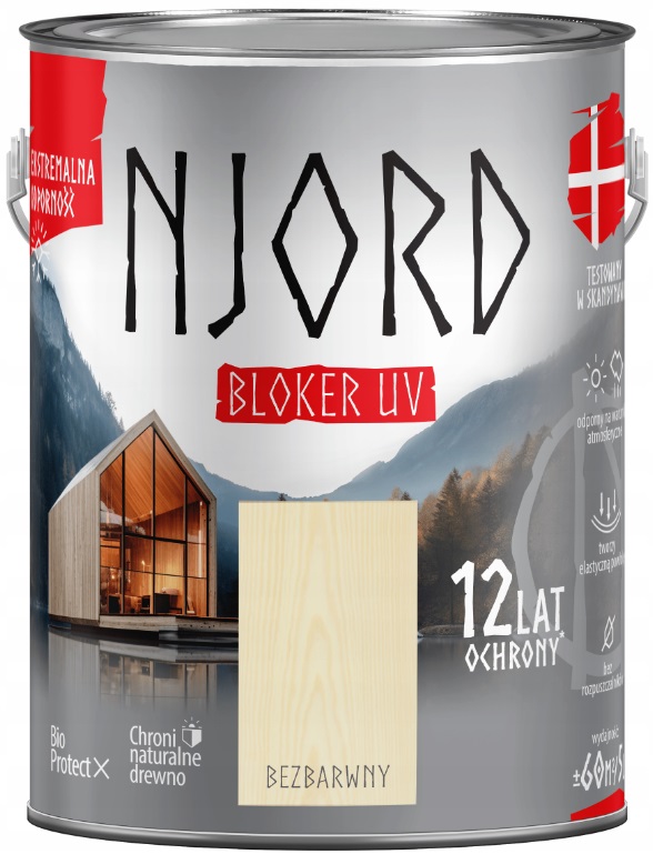 Njord Bloker Uv Impregnat Do Elewacji Drewnianych Bezbarwny 5L
