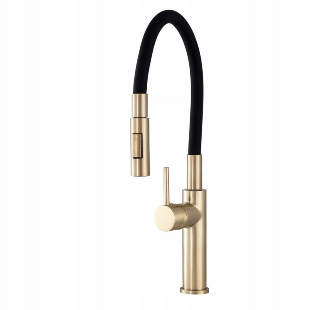 Full new brushed gold kuchyňská baterie s ohebným výtokem Gamma