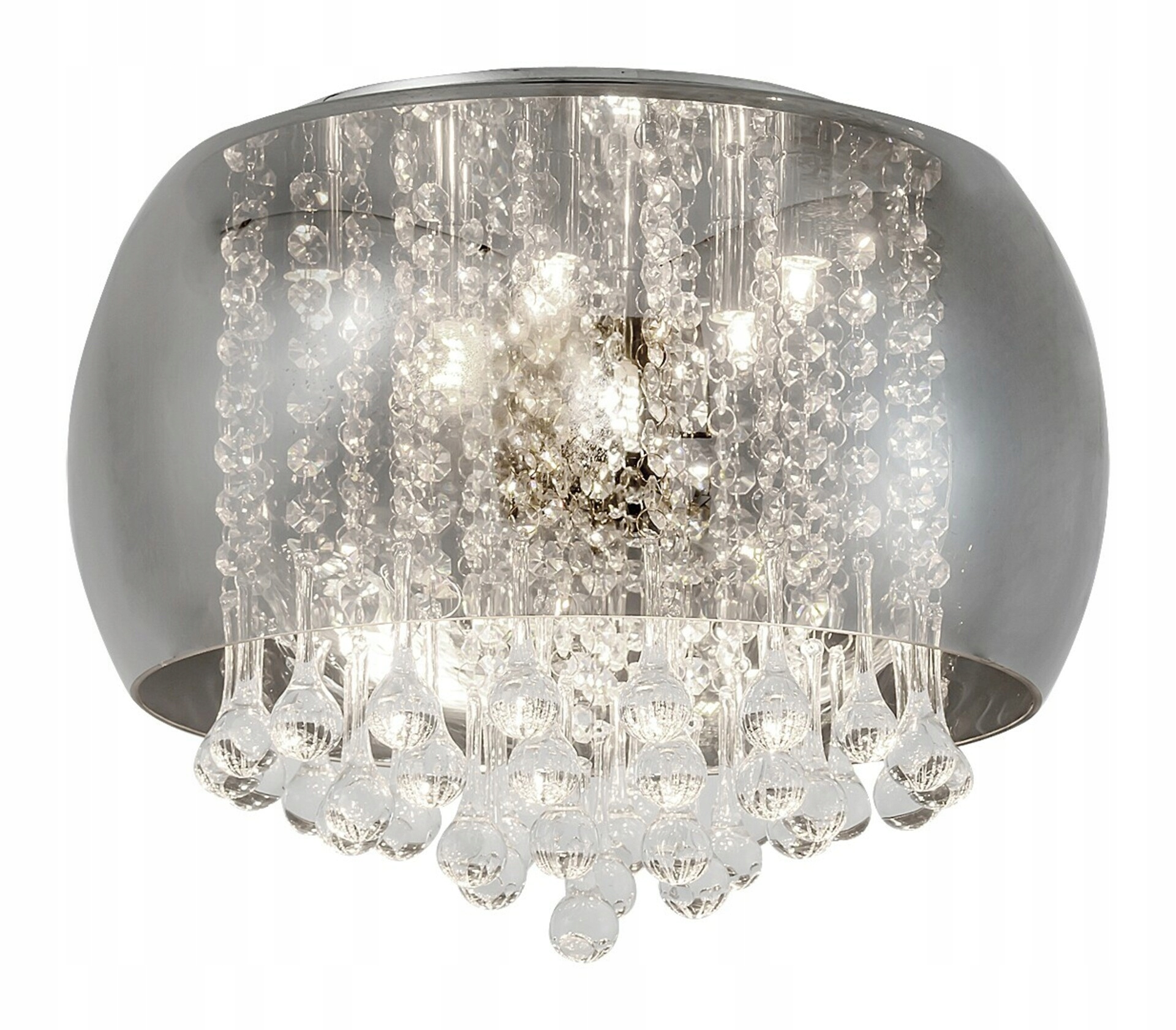 Stropné svietidlo Rabalux Ninelle G9 chróm kryštál, 6x40W, dymové sklo 400m