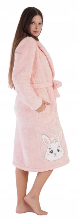 Teplý Župan Růžový Župan Králík Králíček Nadýchaný Dlouhý Župan S