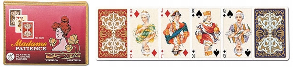 Gra w KARTY KARCIANKA Zestaw do GRY KARTY Super SOLIDNE pasjans Madame 2x55
