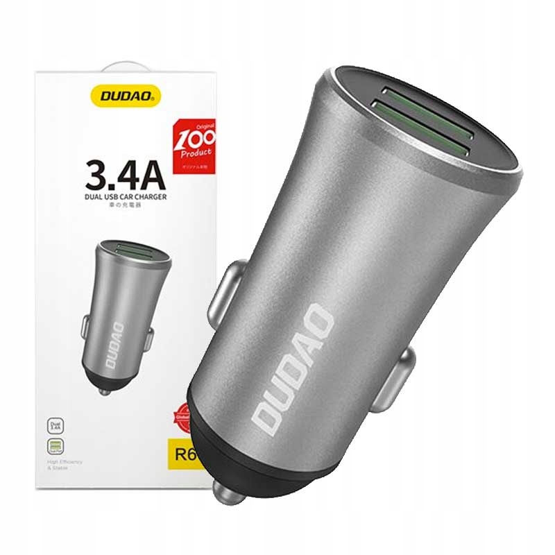 INTELIGENTNA ŁADOWARKA SAMOCHODOWA USB DO ZAPALNICZKI 2x USB-A 3,4A DUDAO