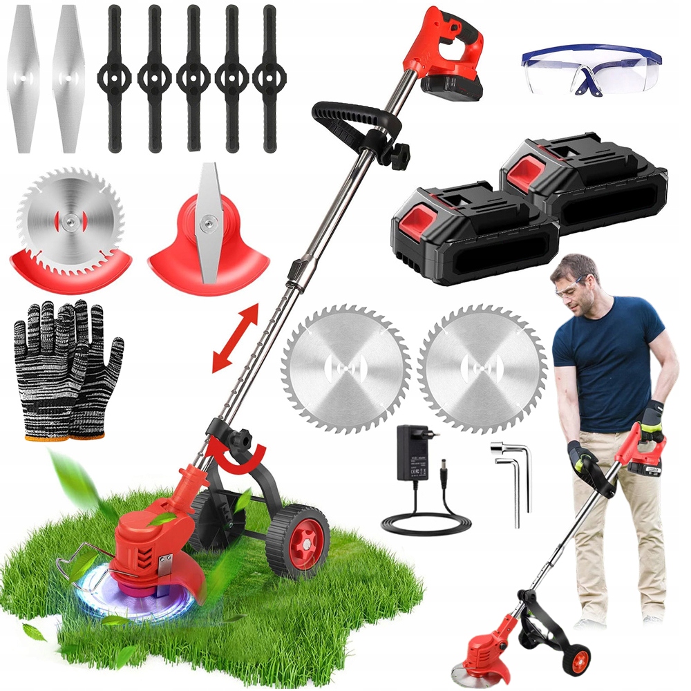 Bezdrátová Sekačka Na Trávu 2 Kola Tichá Teleskopická Tyč Pro Trávník