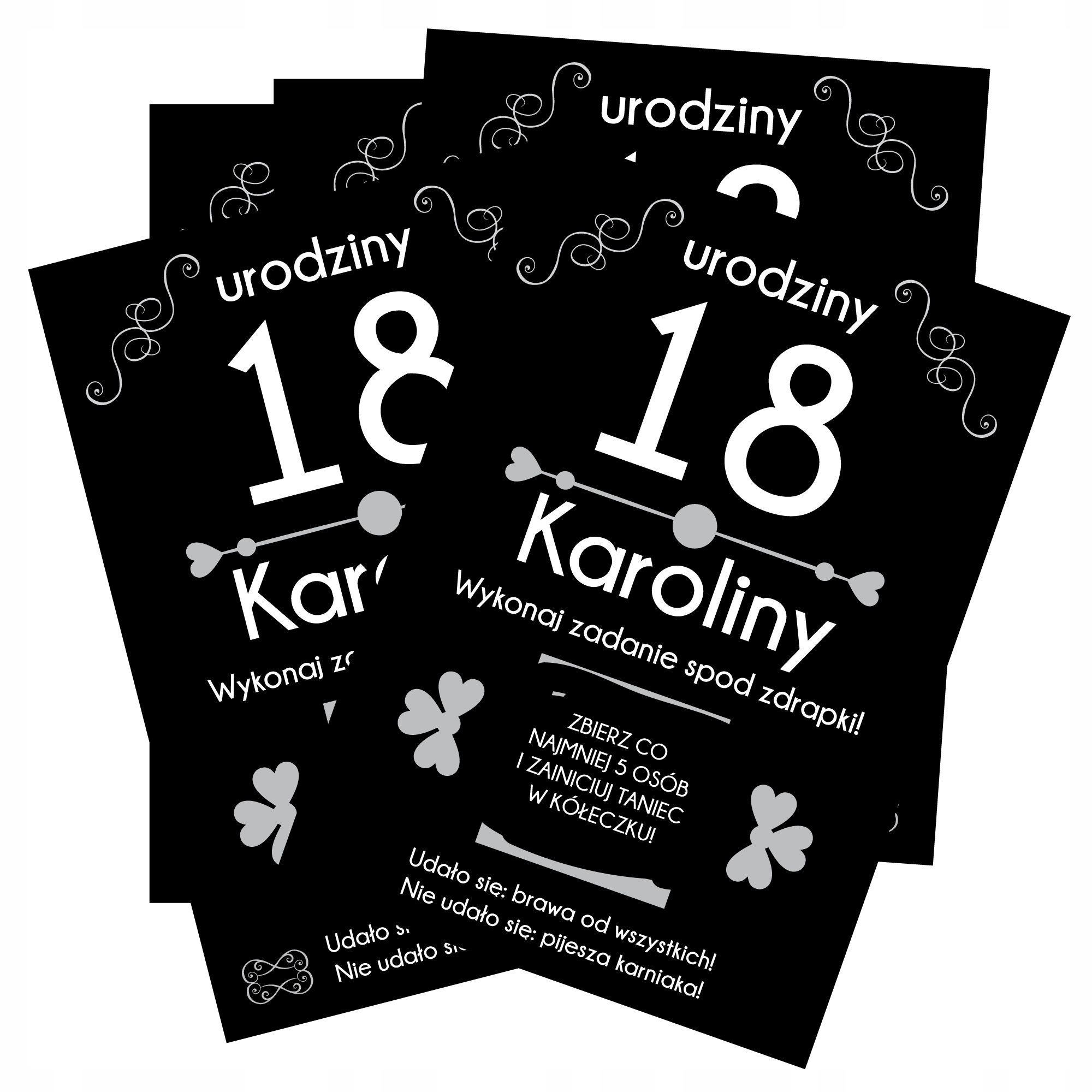 

Zdrapki na 18 Urodziny dla gości 24 +imię Śmieszne