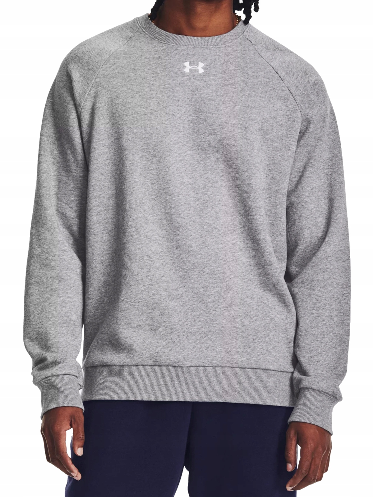 pánská mikina Under Armour 1379755-025 bez kapuce šedá sportovní bavlna L