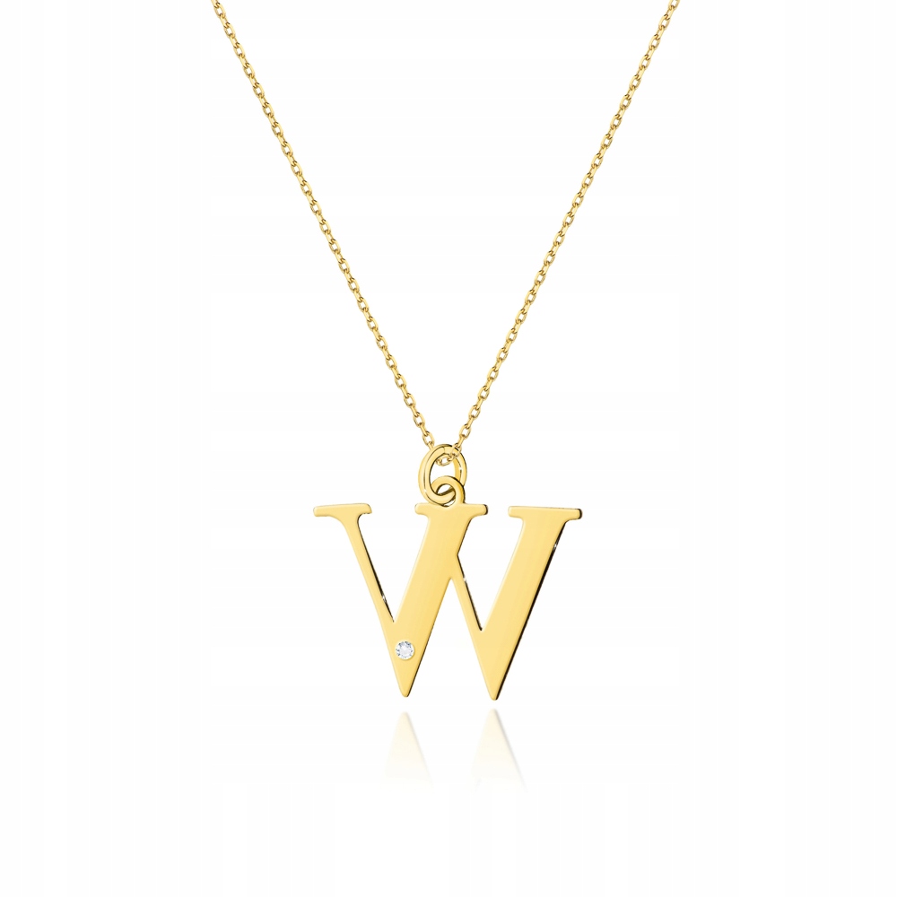

Złoty Naszyjnik 585 Brylanty 0,005 ct - Literka W