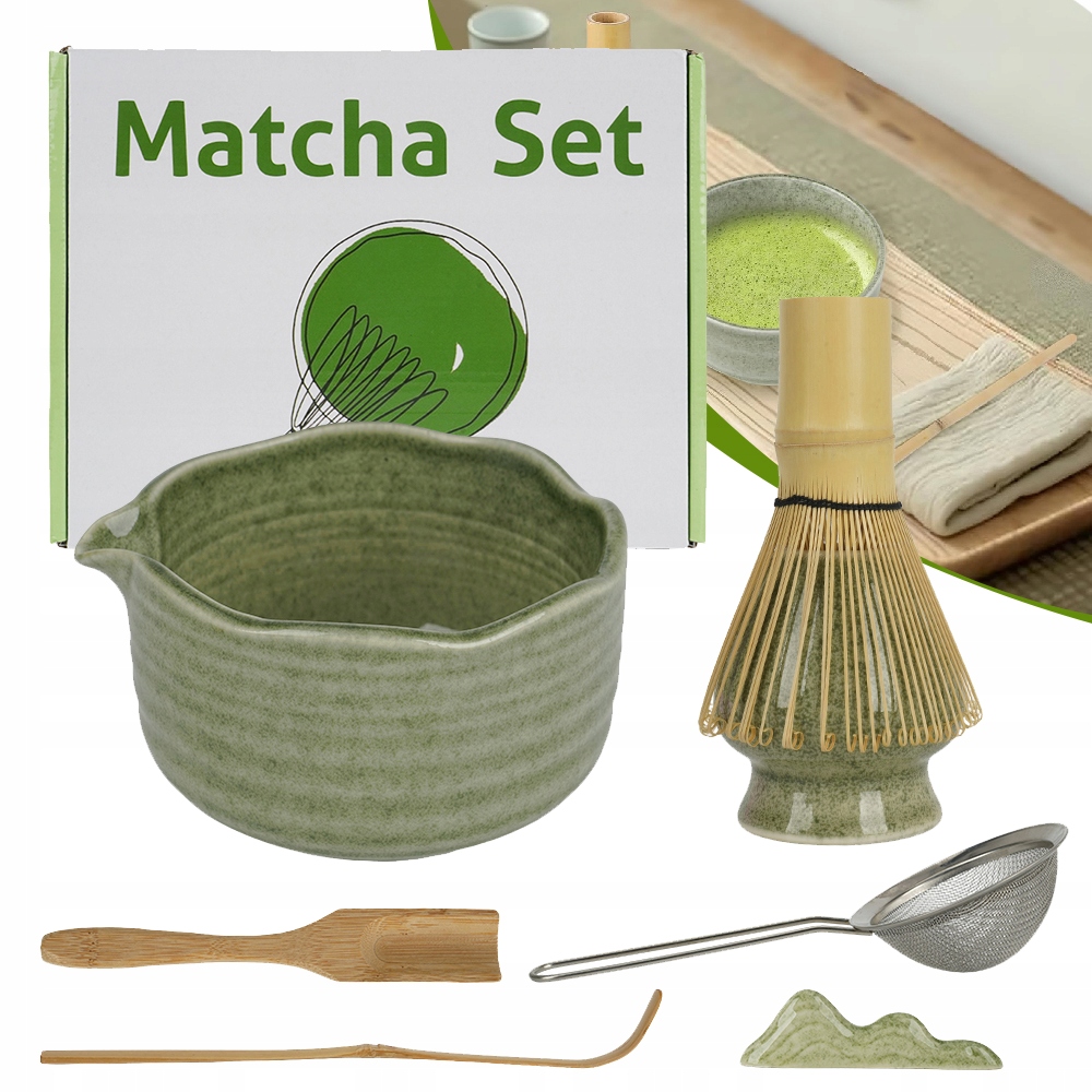 Levně 7DÍLNÁ Sada Matcha Set S Matcha Lžící Miska Matcha Tea Sada