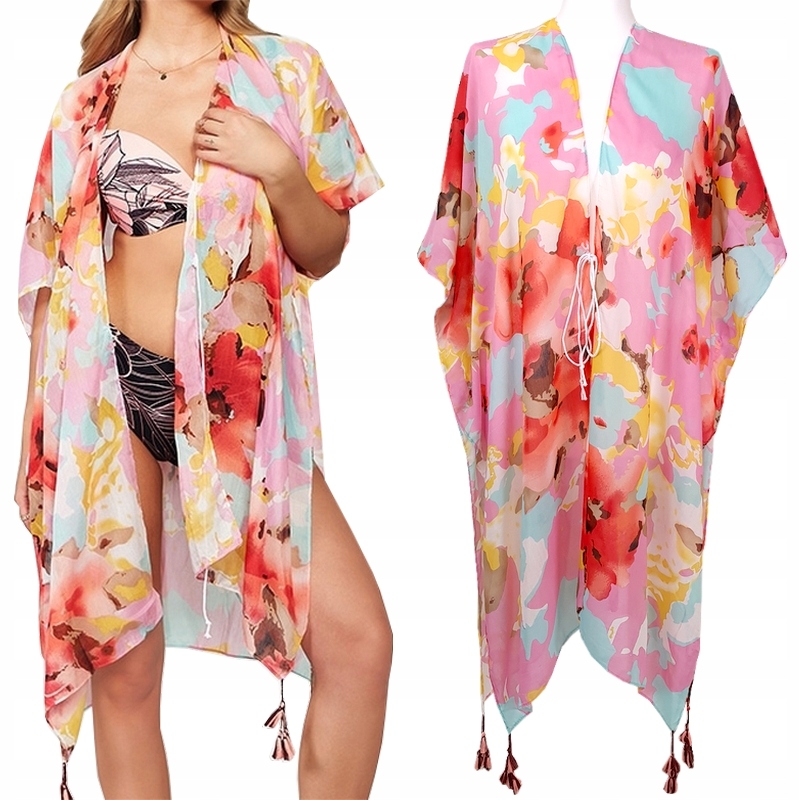 

Pareo Chusta Plażowa Frędzle narzutka Boho