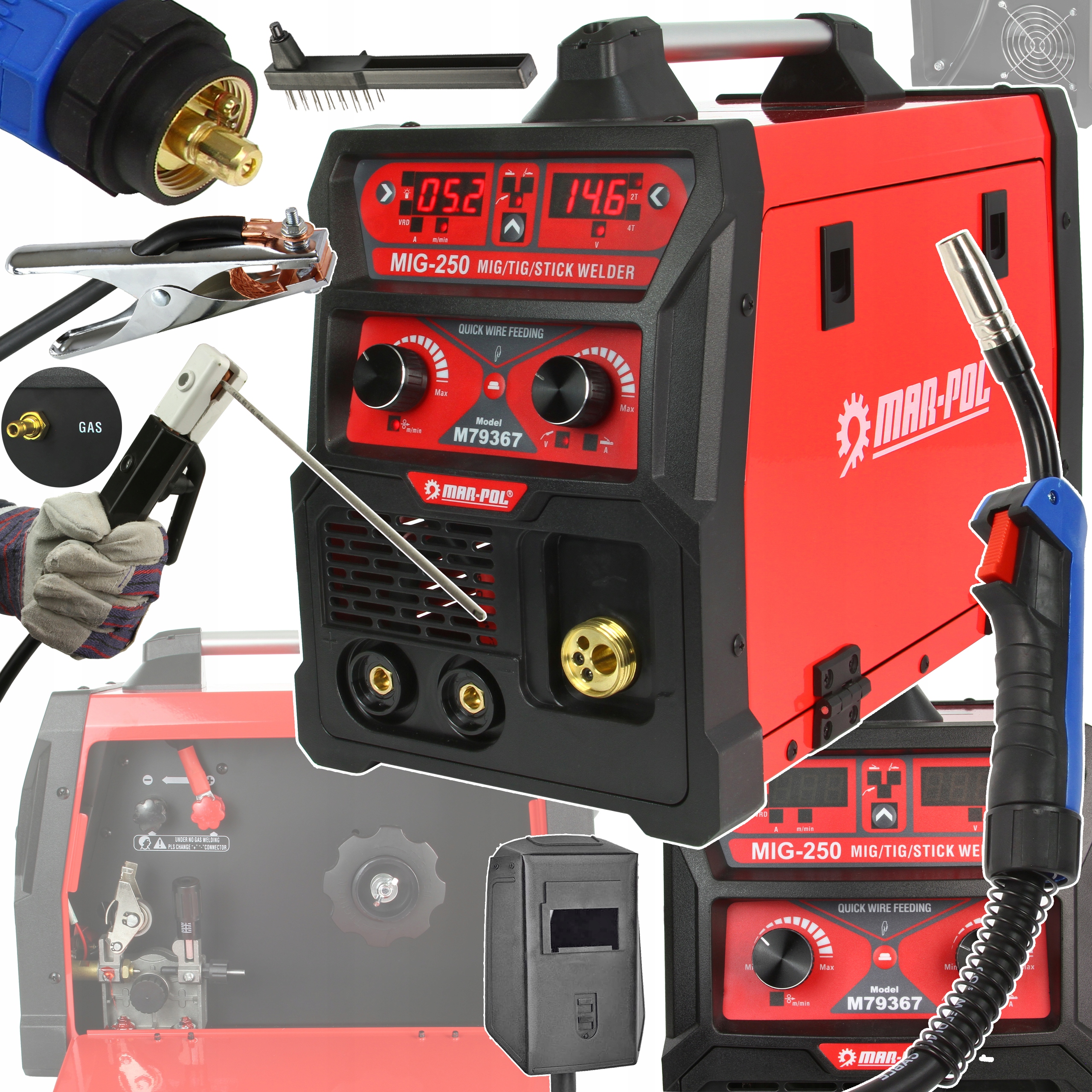 Poloautomatický Svařovací Stroj Mig/mag Mma Tig 30-250A Mar-pol