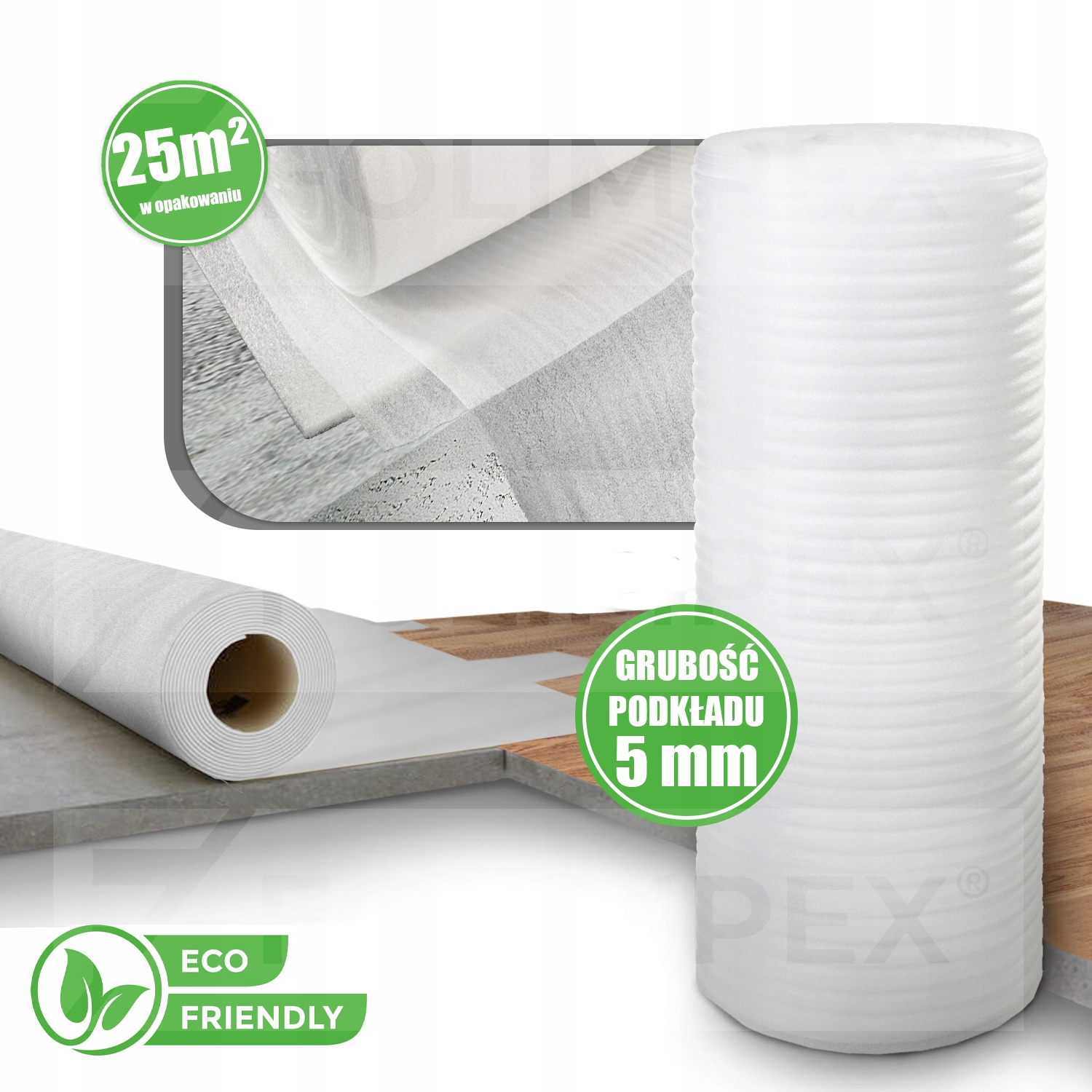 PIANKA POLIETYLENOWA POD PANELE 5mm/1m/25m2