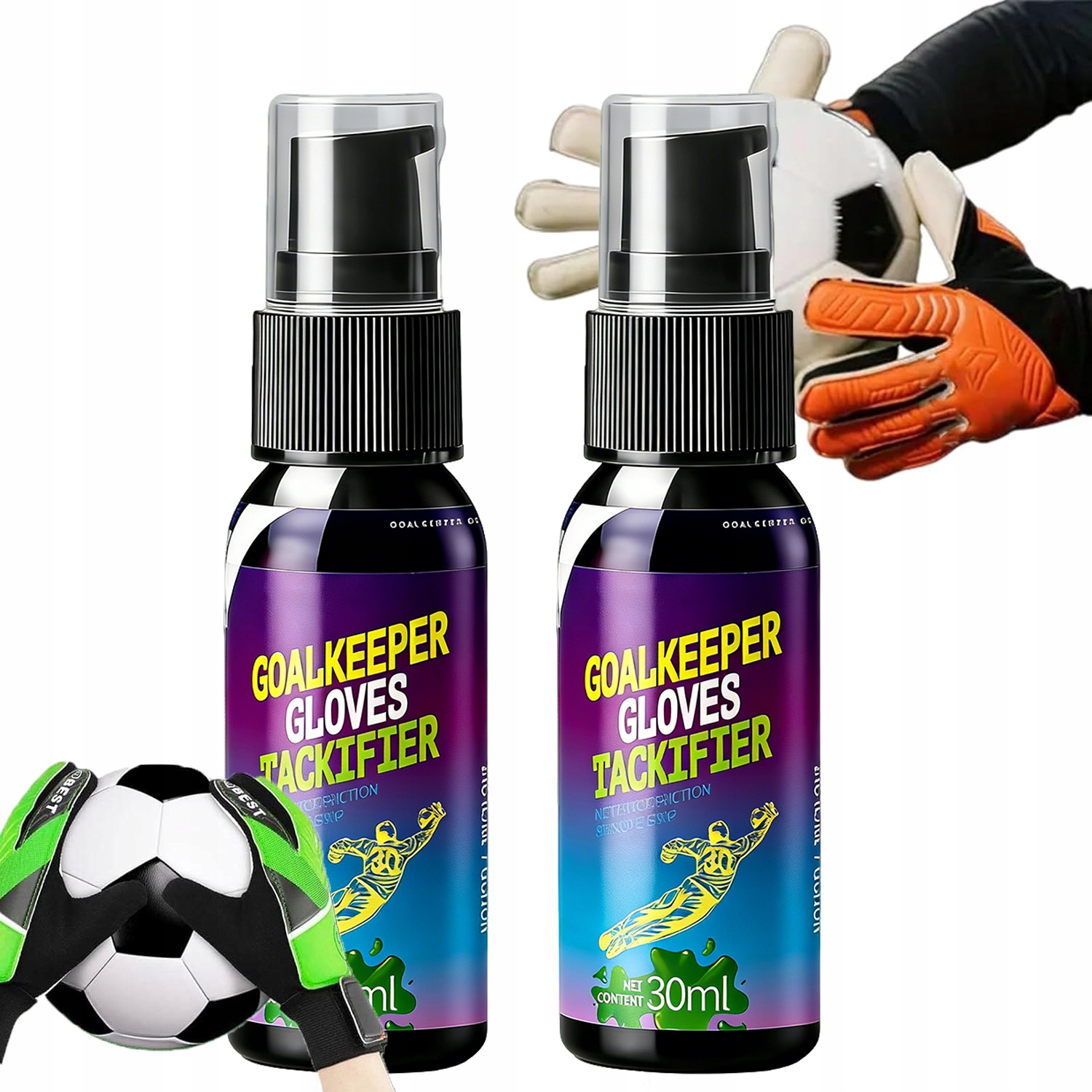 Klej do Rękawic Bramkarskich Spray 2 szt. 30ml Rękawice Piłkarskie