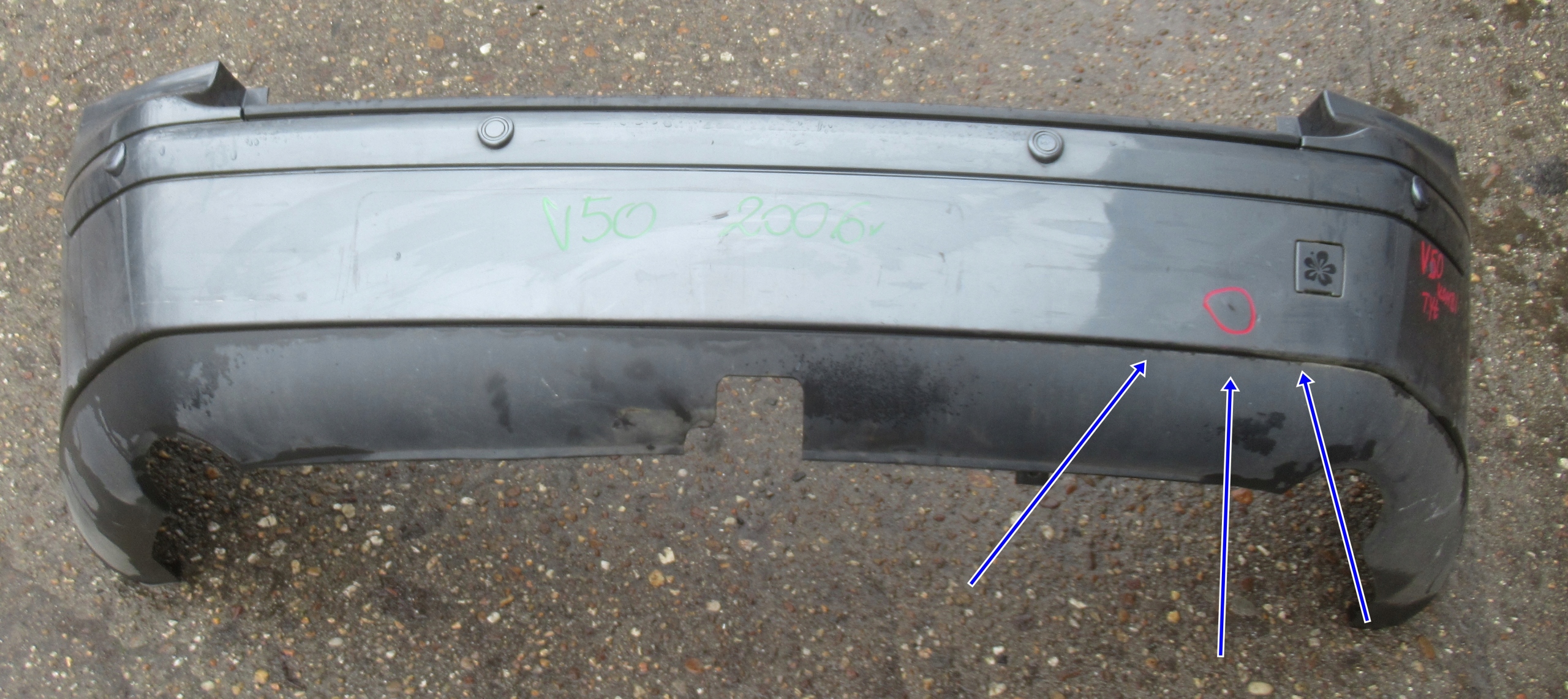 VOLVO V50 2.4 D 06R bumper rear part PDC 30678066