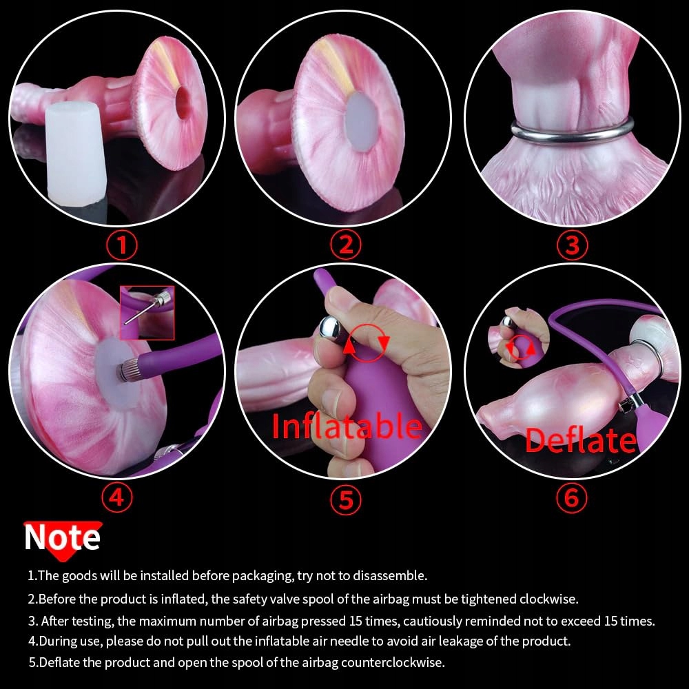 KUAECR Silikonowy Nadmuchiwany Realistyczny Dildo Wilk Zwierzę Anal Plug — miniatura 3