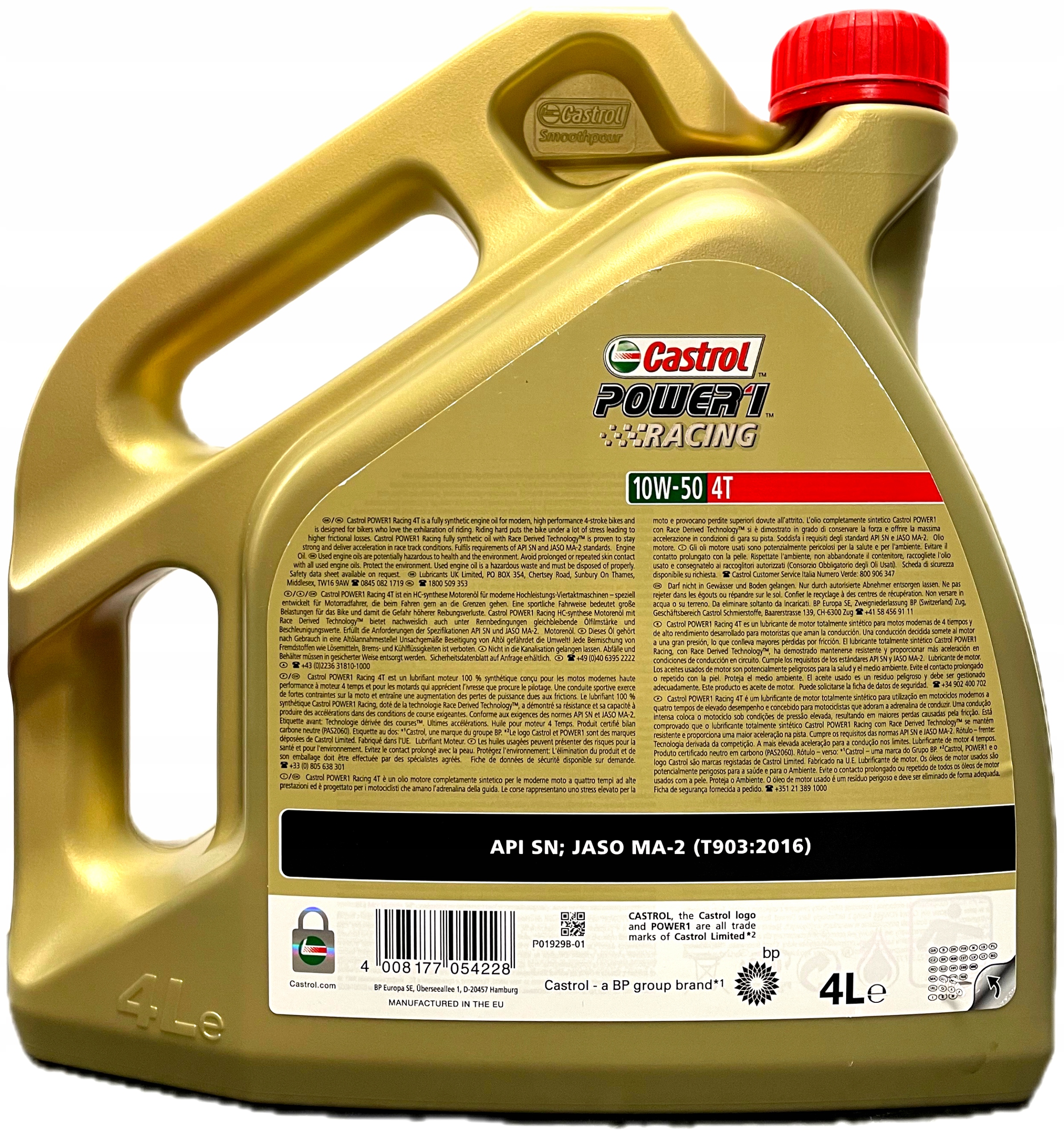 Olej motocyklowy CASTROL Power 1 RACING 4T 10W50 4L + FILTR OLEJU HIFLO RC Kod producenta 15048E