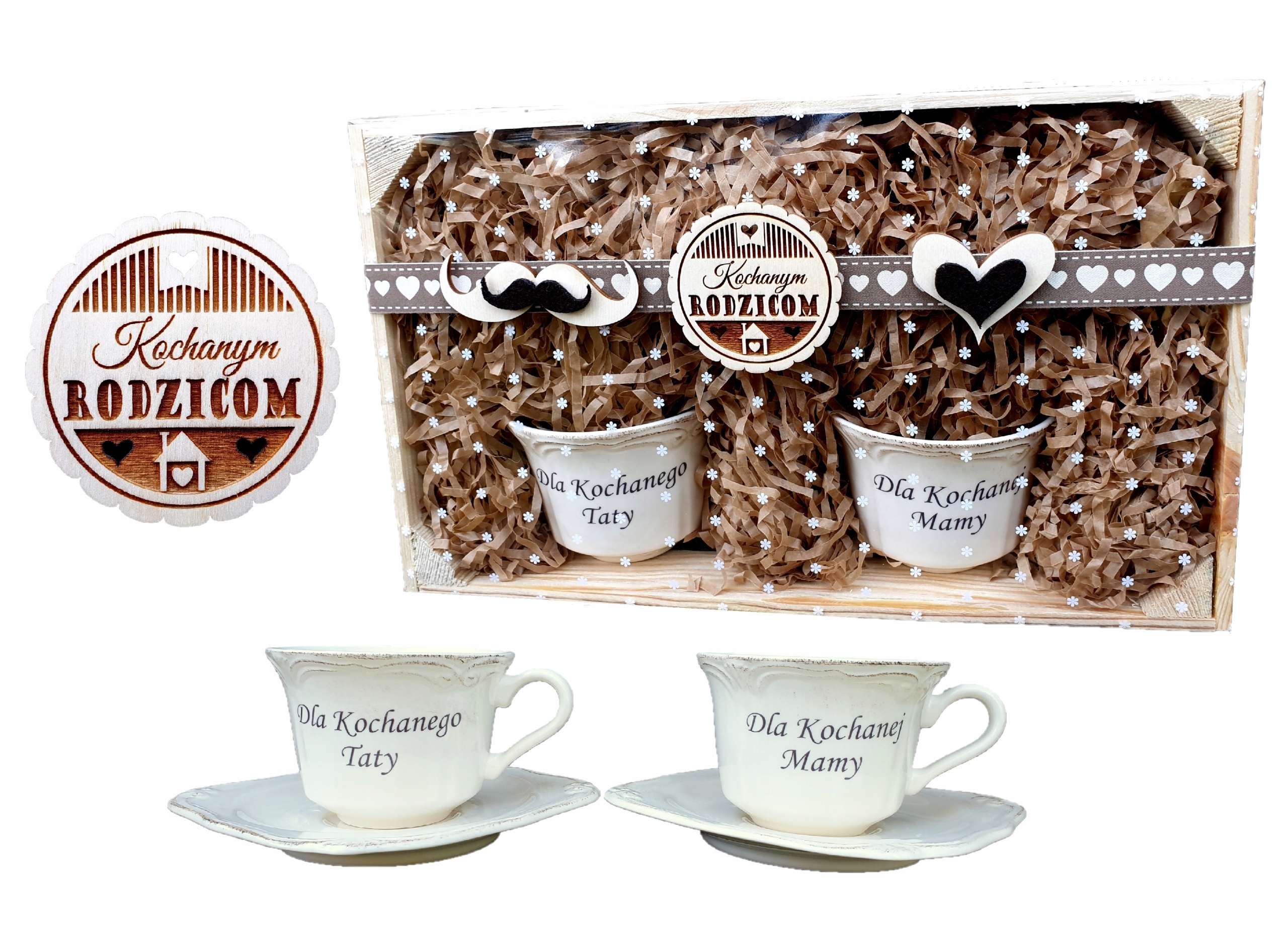 

Filiżanki, Mama i Tata, Podziękowania Dla Rodziców