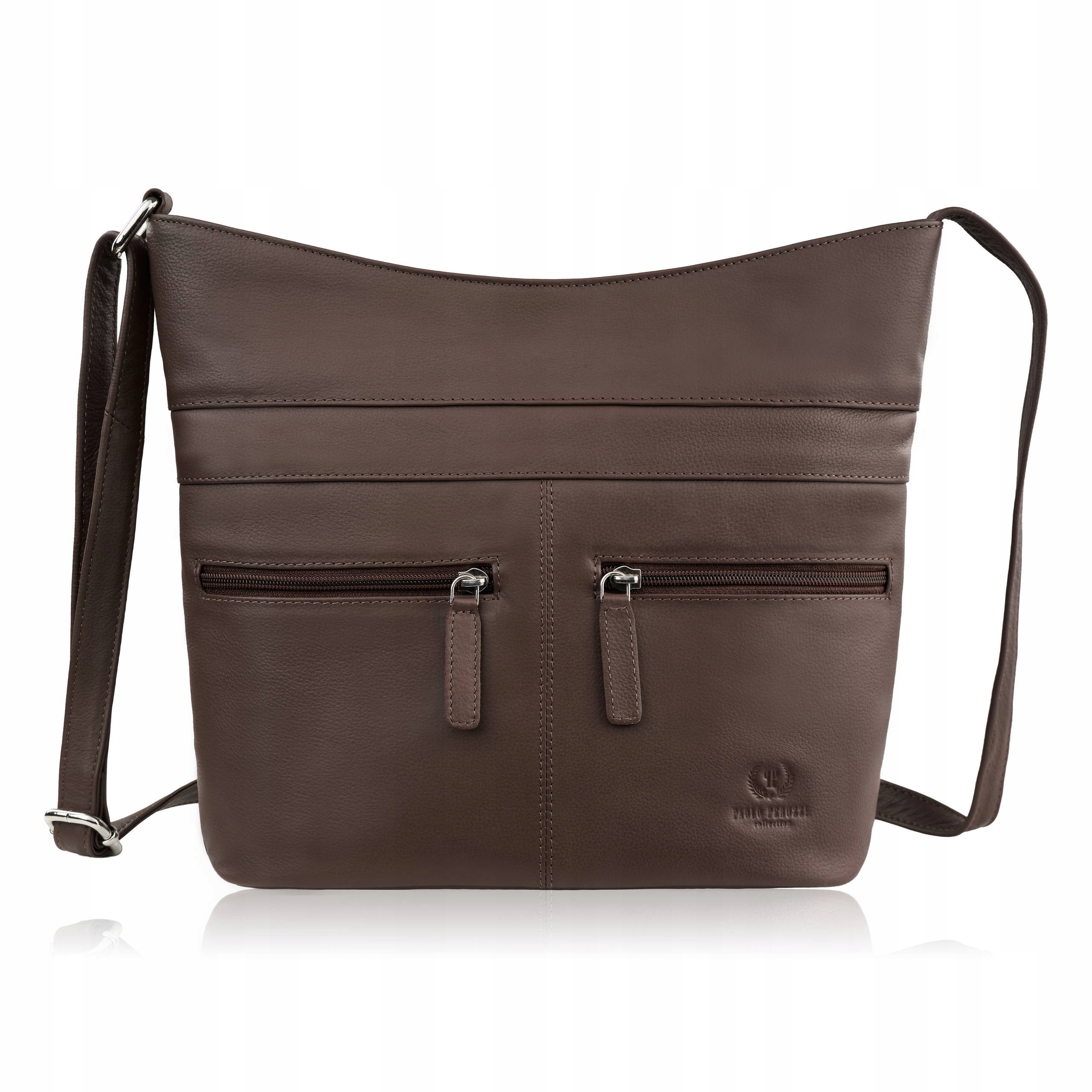 Dámská kožená kabelka přes rameno městská hnědá kabelka přes rameno Paolo Peruzzi
