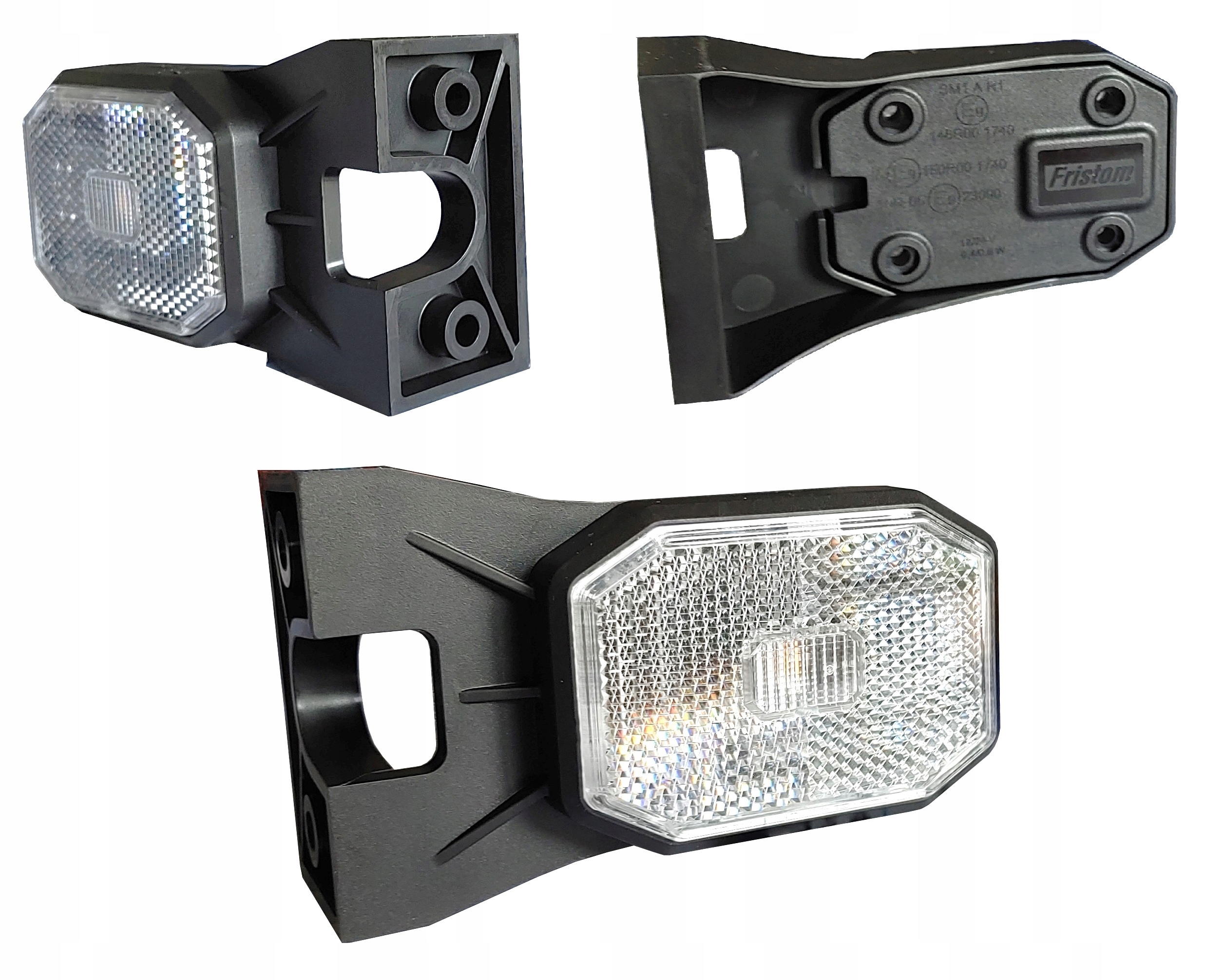 LAMPA OBRYSOWA LED OBRYSÓWKA BIAŁA Z UCHWYTEM I ODBLASKIEM FT-069 BI Producent części Fristom