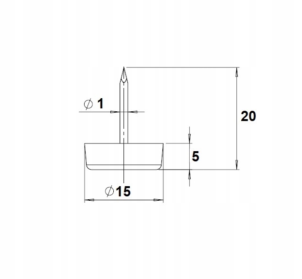 ŚLIZGACZ POJEDYNCZY Z GWOŹDZIEM STOPKA MEBLOWA Marka inna