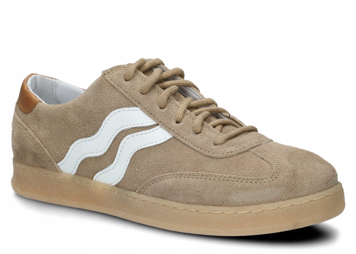 Dámské kožené polobotky béžový velur Nagaba 129 pohodlné, ležérní 39