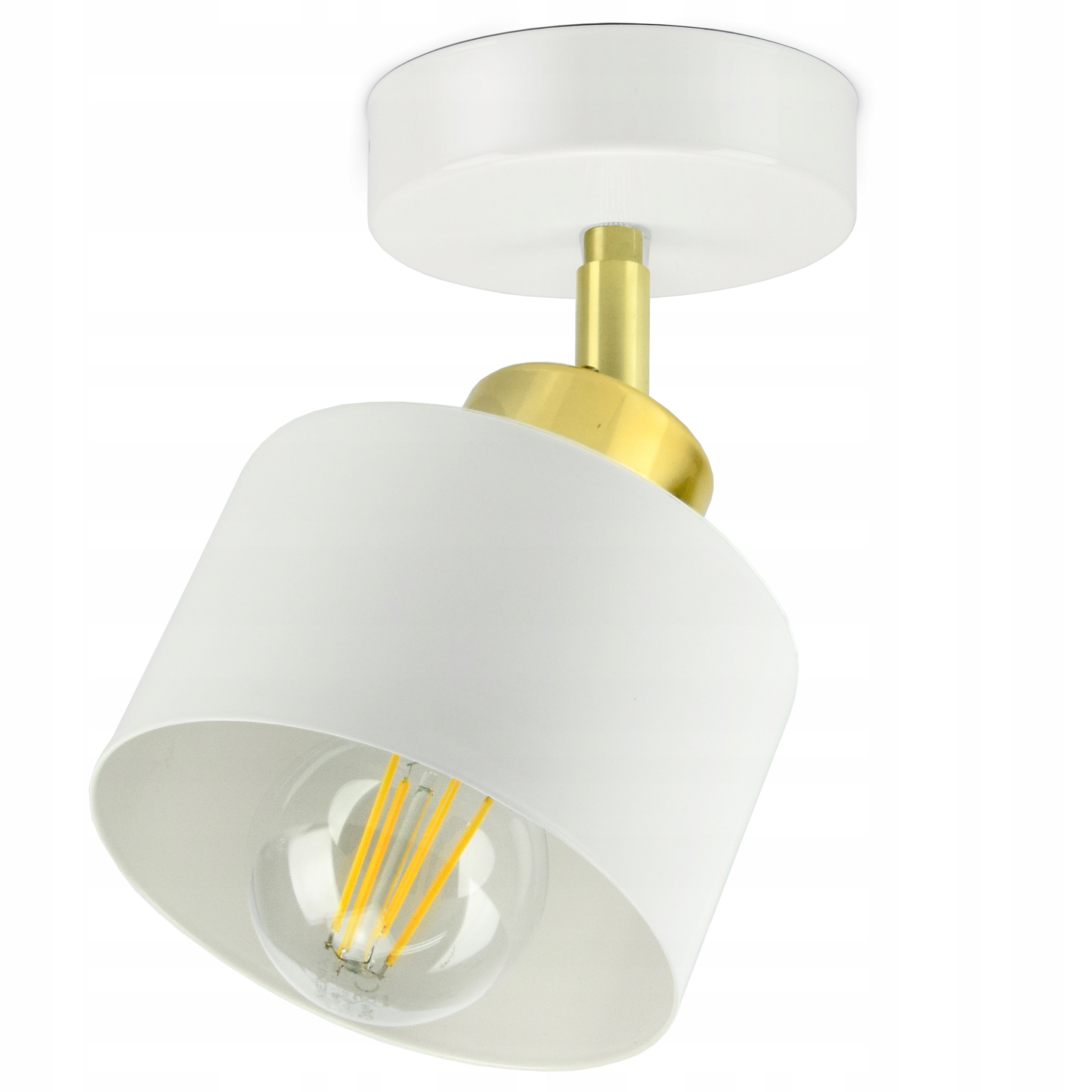 

Lampa Sufitowa Plafon Roller Biała Złota 370-EG1