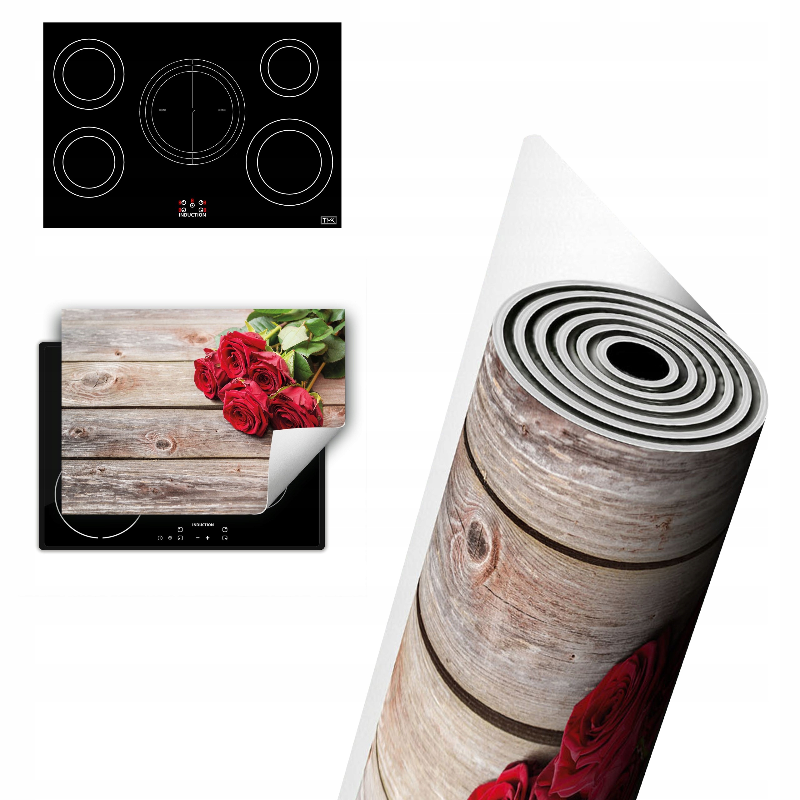 Vinylová Ochrana Na Indukci Pracovní Desky 80x52 Růže dřevo