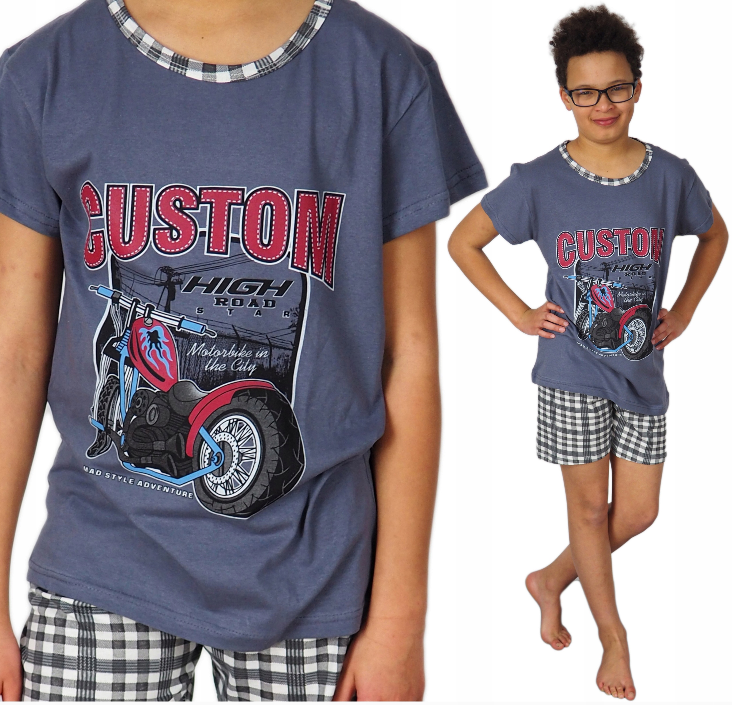 

Piżama młodzieżowa 158/164 (M) Chłopak szorty moto