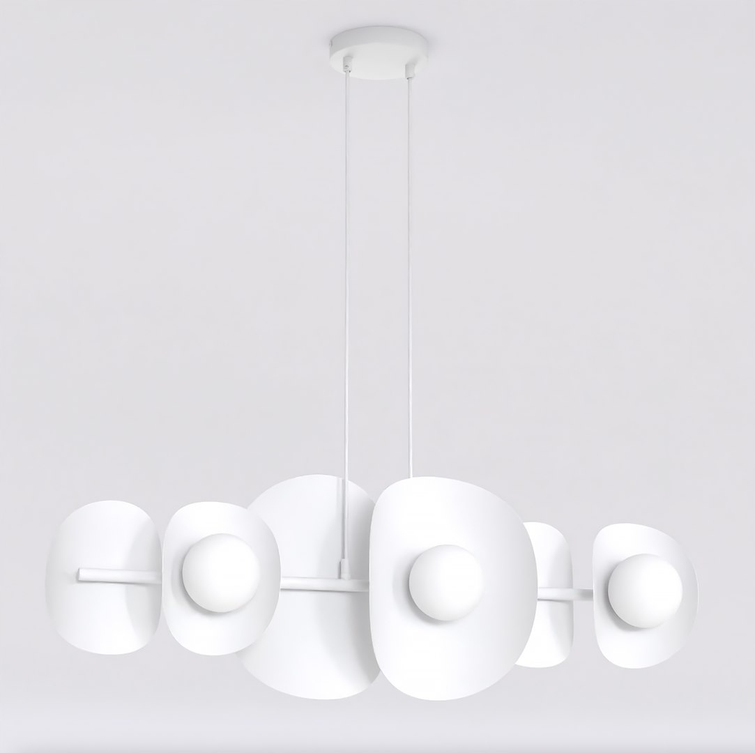 Závesná lampa Emibig Elementi biela 6xG9 8W Max Led nastaviteľná výška