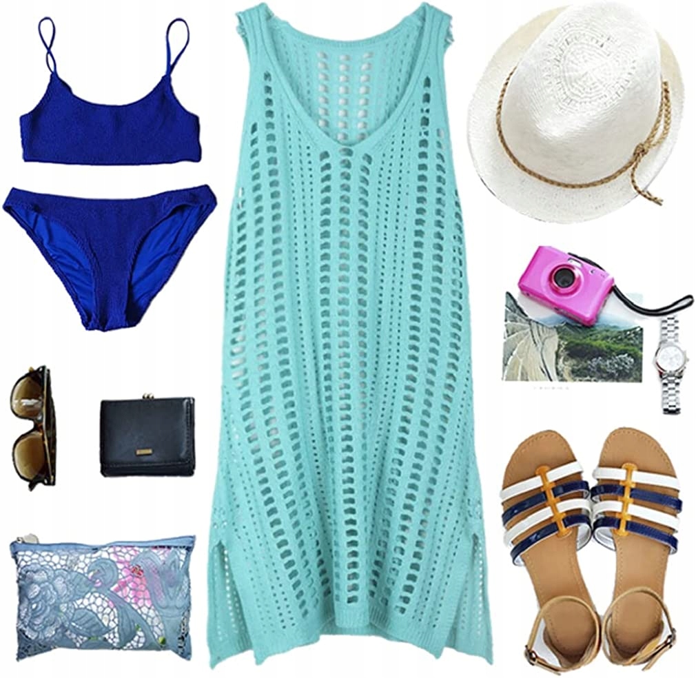 PAREO LETNIA TUNIKA SUKIENKA PLAŻOWA AŻUROWE BOHO Materiał dominujący bawełna