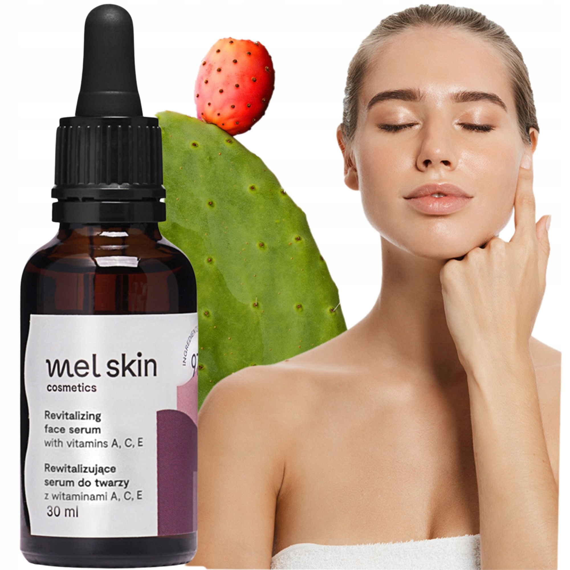 Vitamínové revitalizační Pleťové Sérum Zpevňující energii Mel Skin