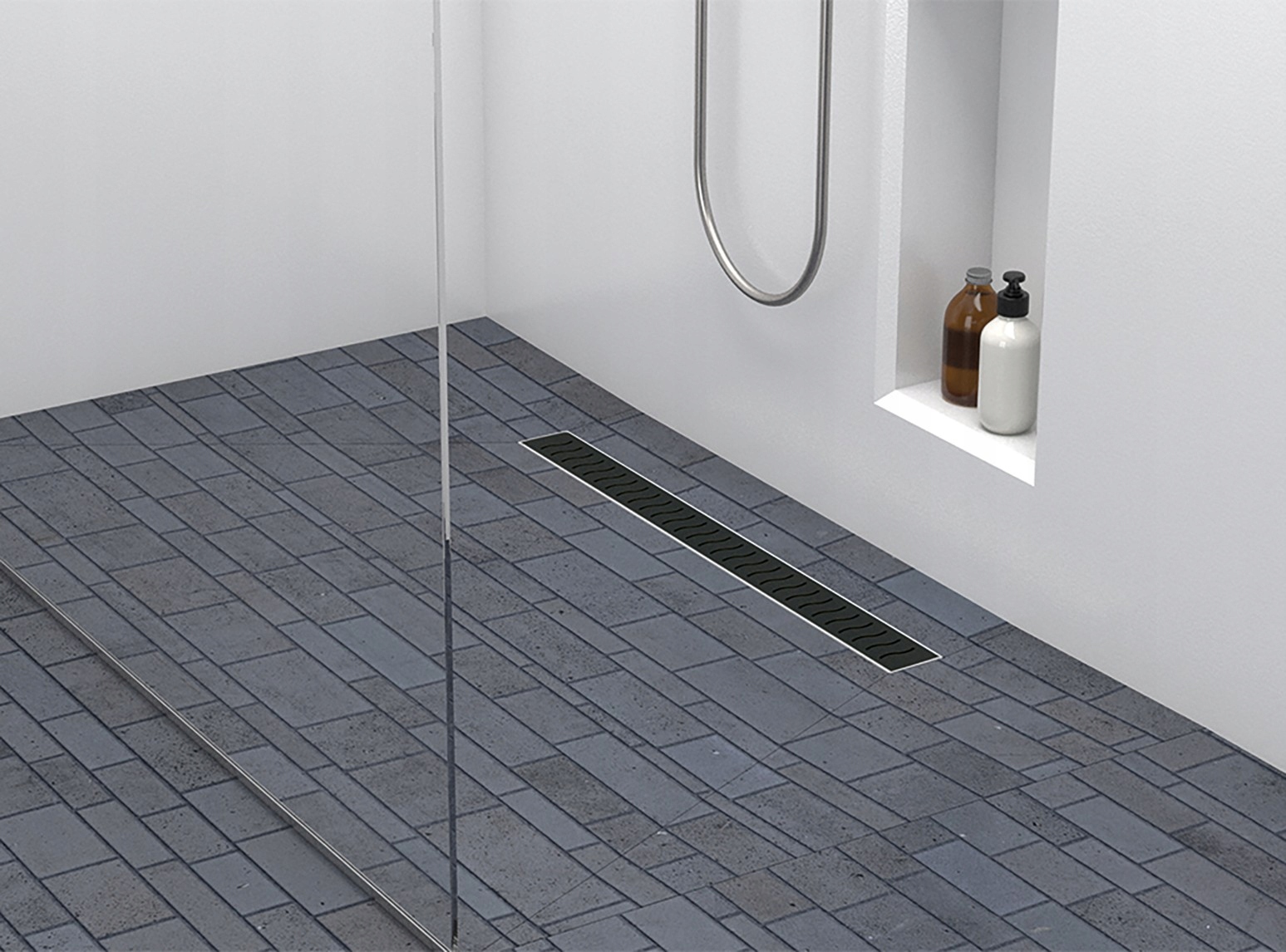 Czarny Odpływ Liniowy 100 cm RONDA Marka Laveo