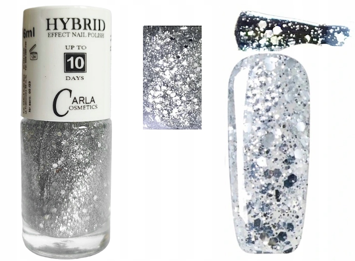 

Carla Lakier brokatowy Galaxy silver srebrny B41