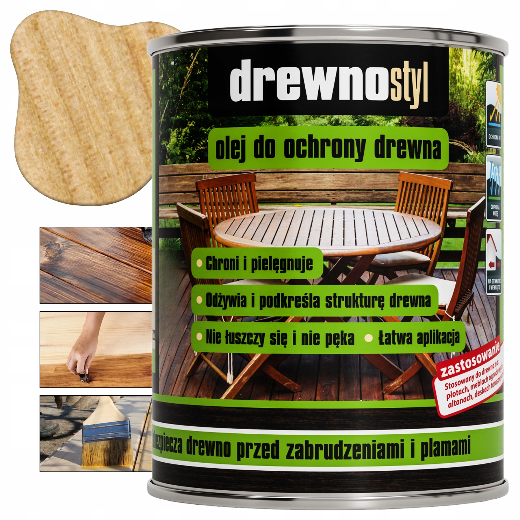 Olej Do Ochrony Drewna Impregnat Bezbarwny Drewnostyl 10l Wydajny Tarasów