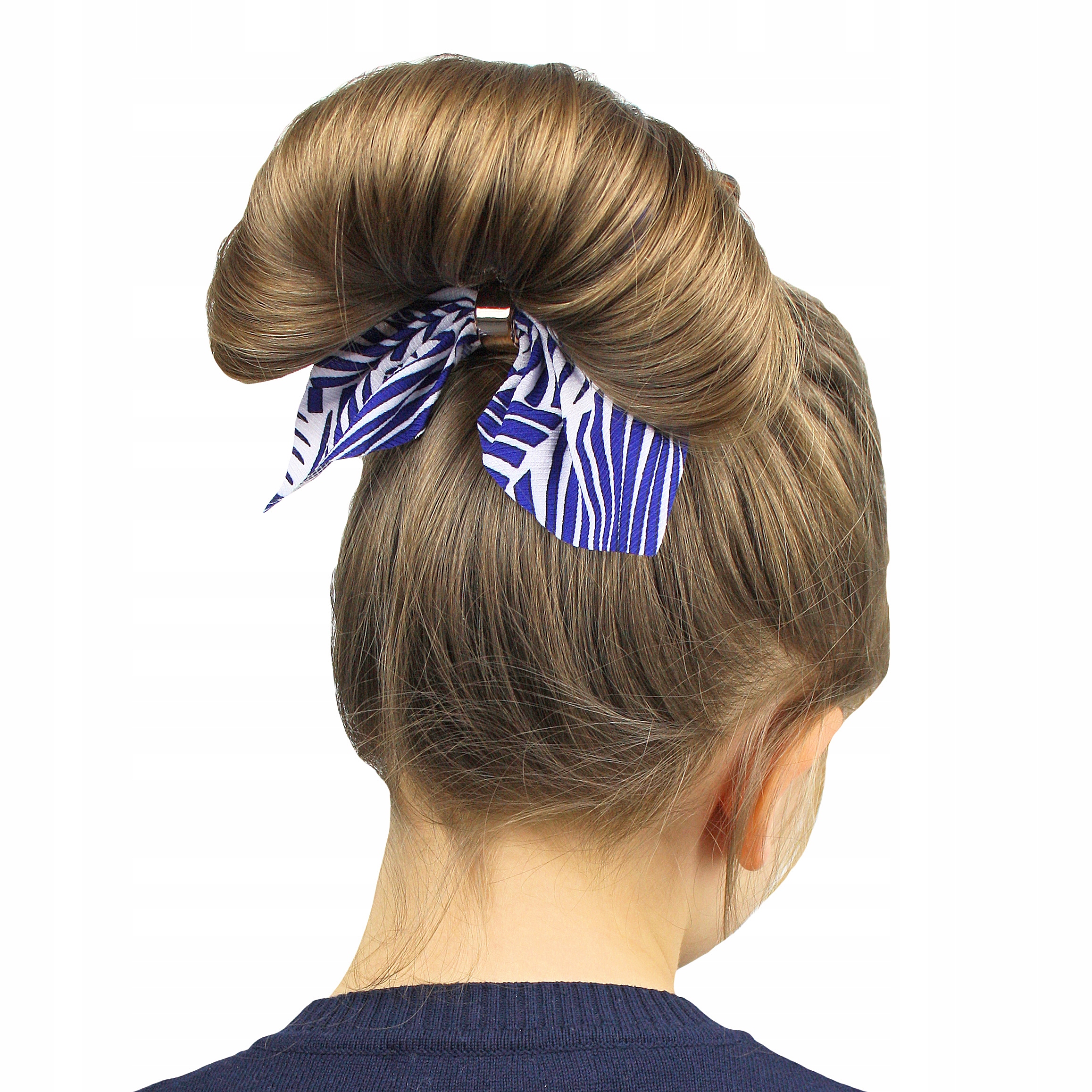 SCRUNCHIE OWIJKA GUMKA DO WŁOSÓW BIAŁO NIEBIESKA Rodzaj pojedyncza gumka