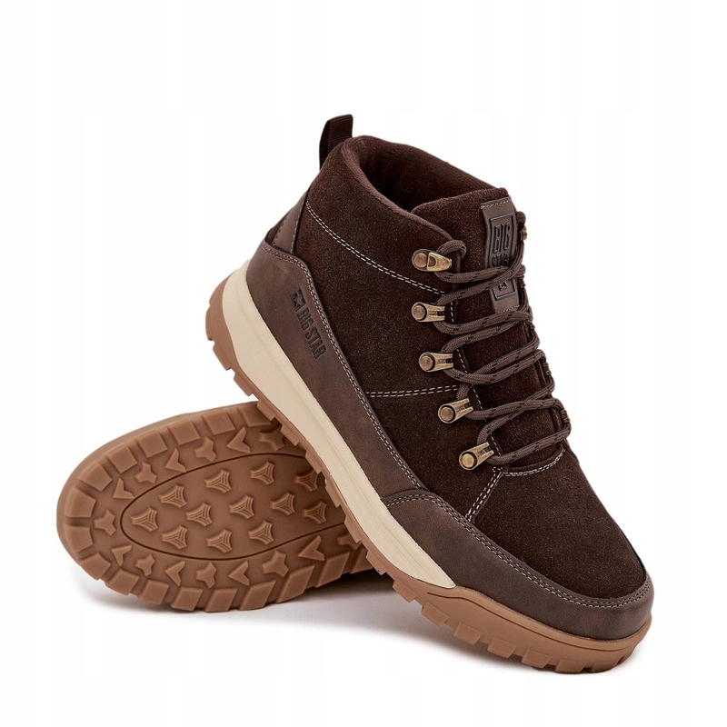 Pánské Trekkinové Sportovní Semišové Boty Big Star SS174263 Hnědé 44