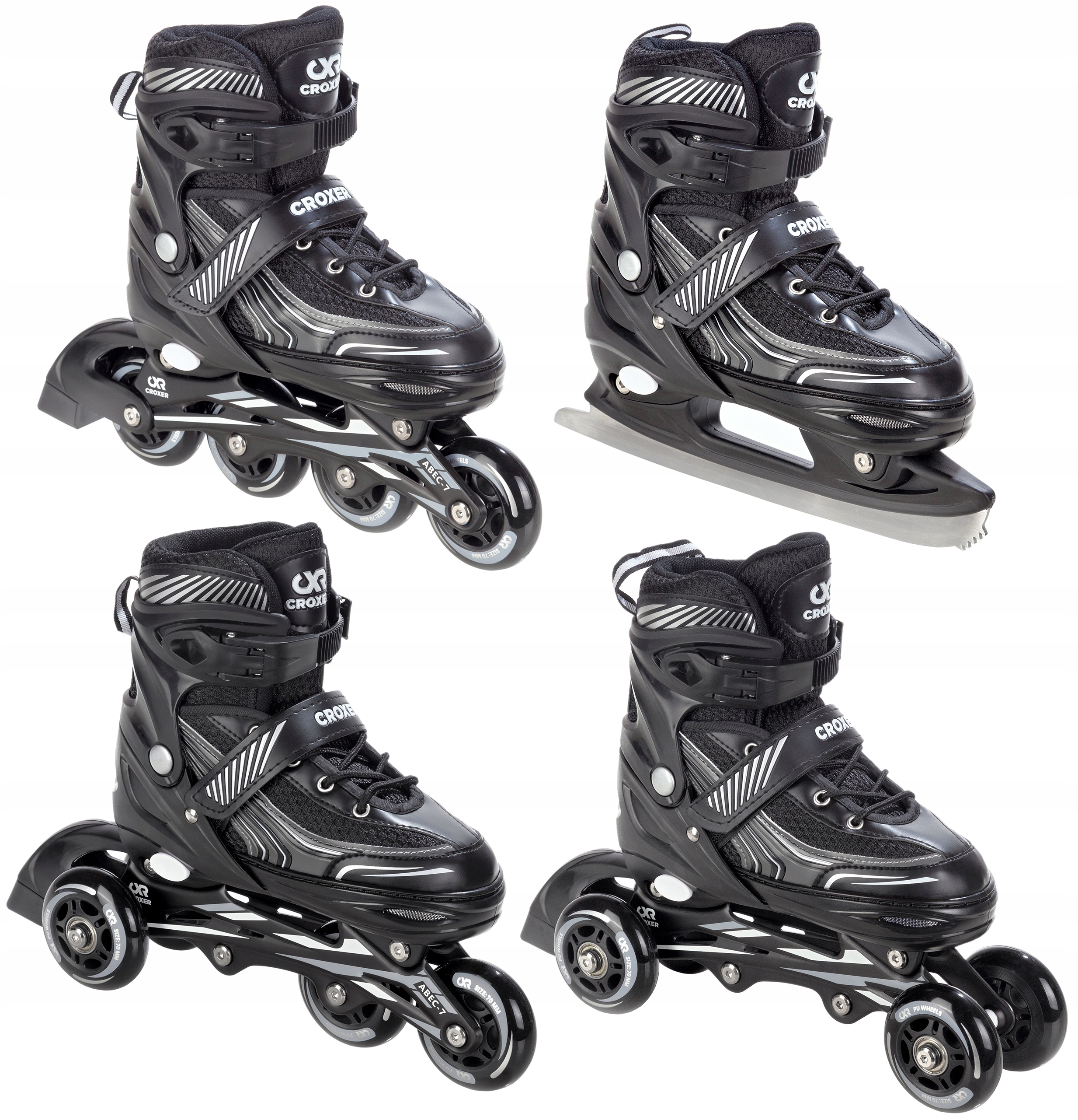 Łyżwy wielofunkcyjne Croxer czarny r. 39-42