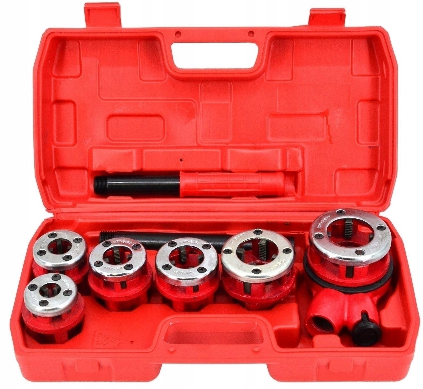 Sada litinových závitníků na trubky s ráčnou v kufříku Aw