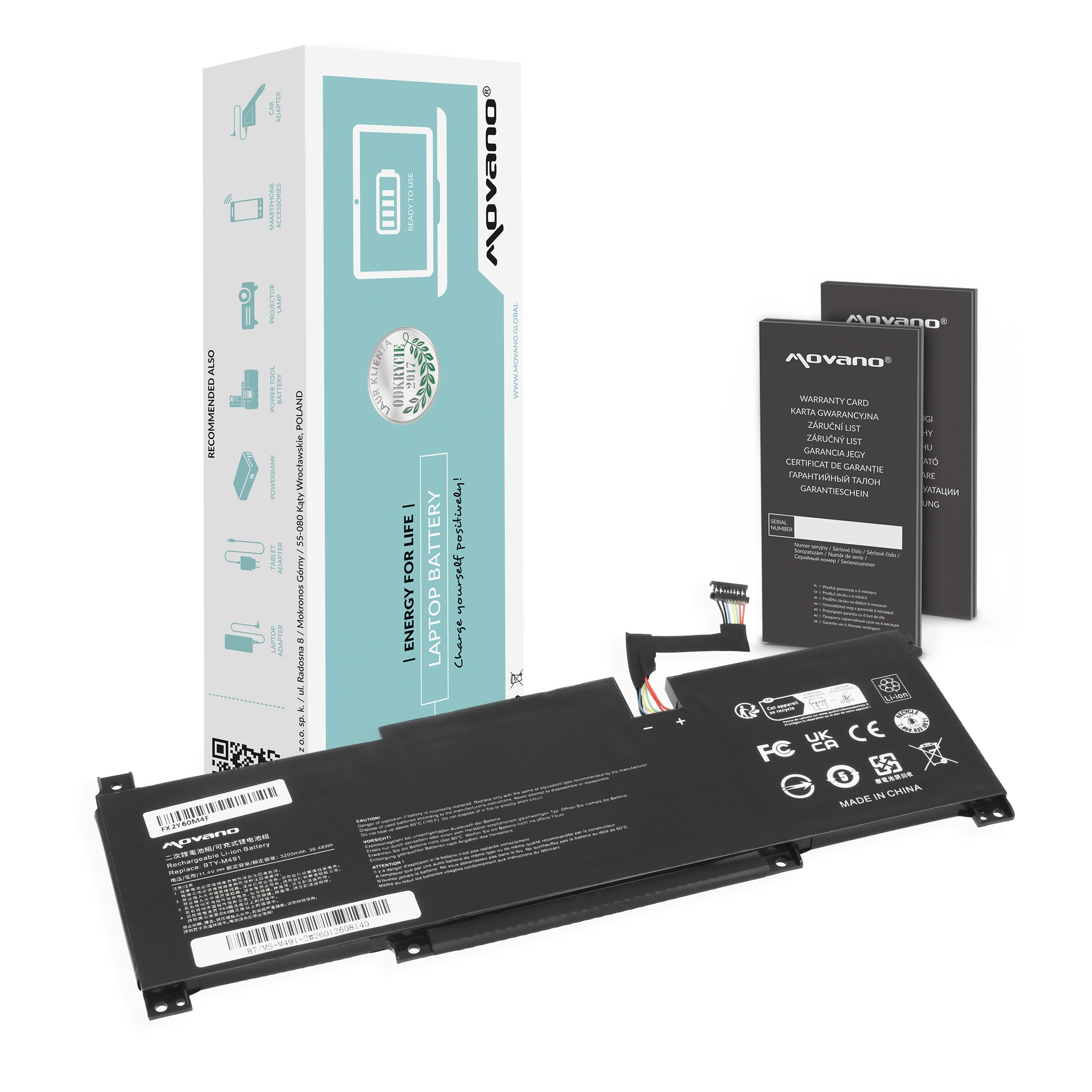 Bateria Movano do Msi Modern 14 C12M, Stealth 15M A11UEK