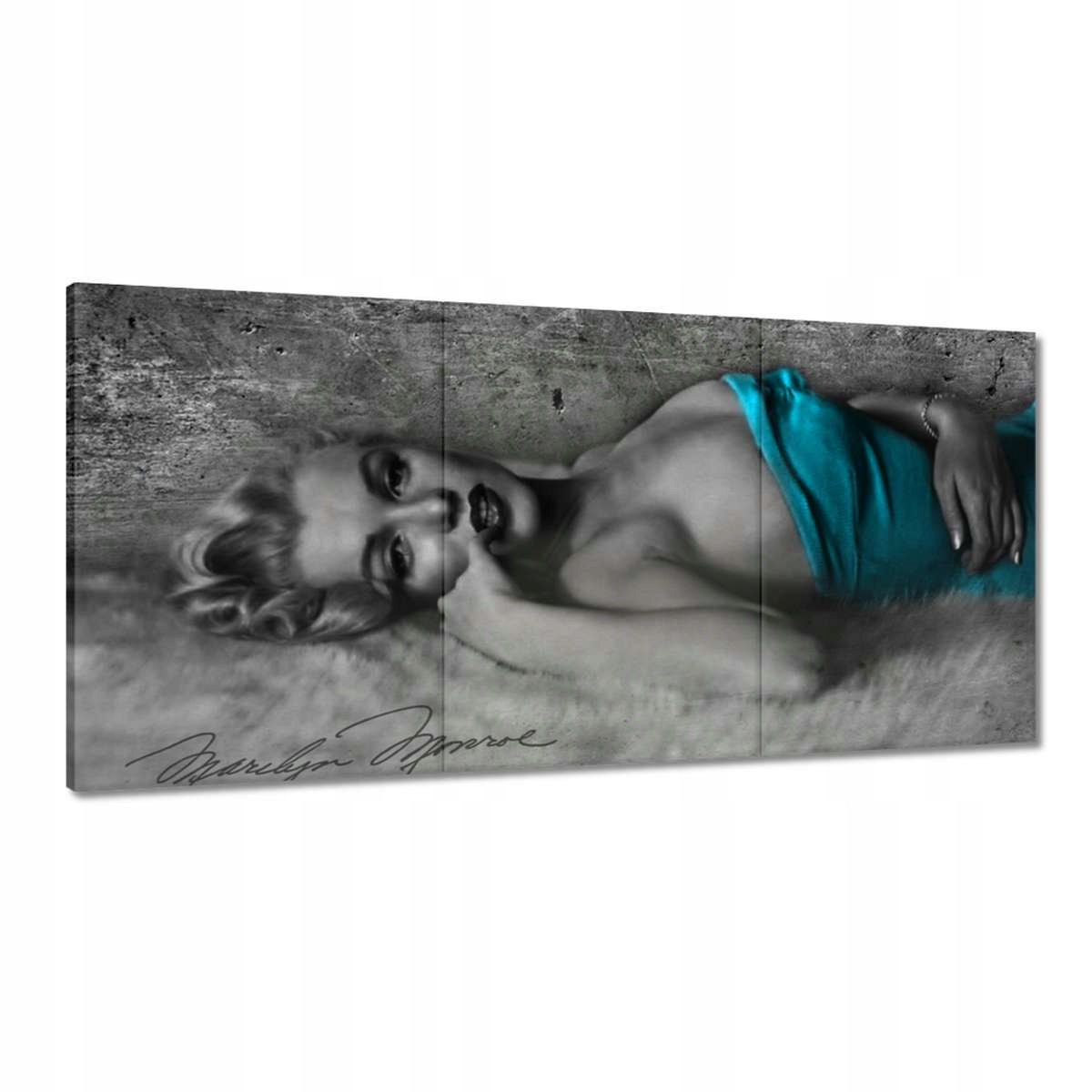 Obrazy 180x90 Marilyn Monroe v tyrkysové barvě