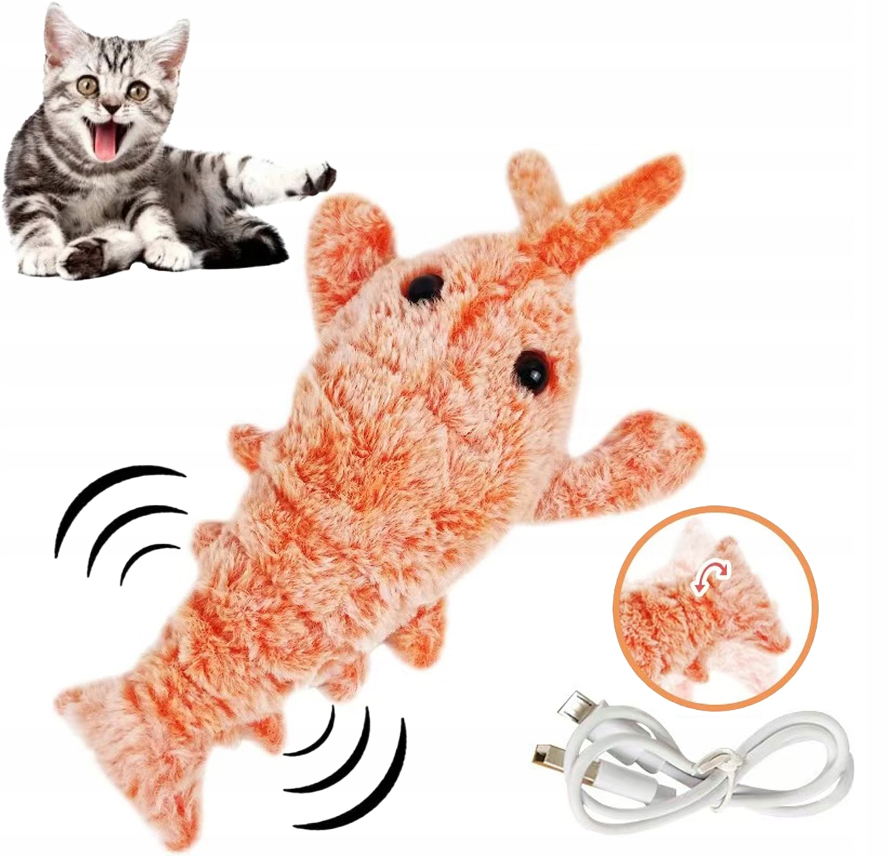 Levně Hračka Pro Kočky Interaktivní Skákající Humr Elektrická Pohyblivá Skákací