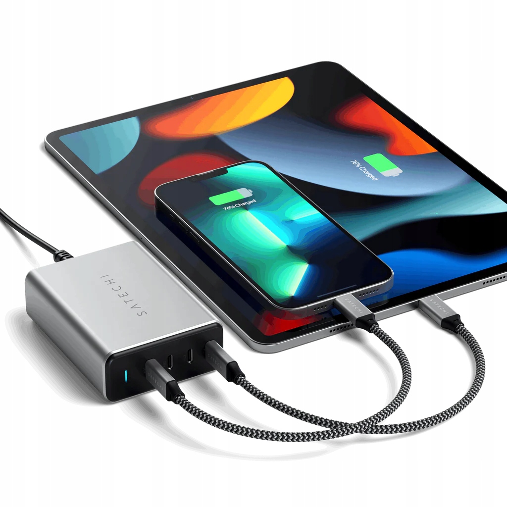 SATECHI - ŁADOWARKA SIECIOWA 4X USB-C 165W SZYBKI ZASILACZ ADAPTER Prąd wyjściowy 2000 mA