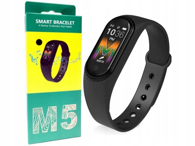 SMARTBAND M5 plus SMARTWATCH odbieranie połączeń Materiał paska guma
