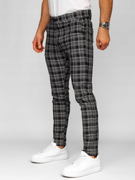 Pánské Kostkované Chino Kalhoty Černé 184175 DENLEY_31/M