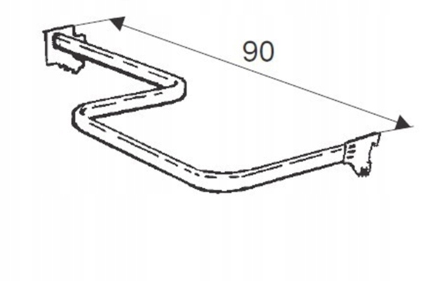 Wieszak łamany Soti-Line L90cm, chrom Prawy Marka TRL Trader Line